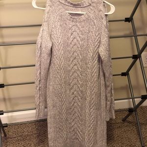 Cold shoulder sweater dress